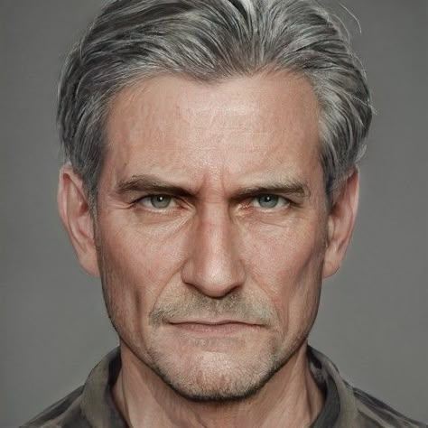 Character Breeder, Artbreeder Portraits, Art Breeder, Salt And Pepper Hair, Jewish Men, Short Grey Hair, Digital Portrait Art, Face Characters, Fantasy Images