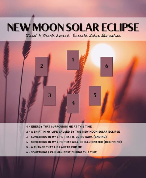 New Moon Solar Eclipse Tarot Spread, Rune Spreads, Eclipse Tarot Spread, Solar Eclipse Tarot, Solar Eclipse Magic, Tarot Spreads Layout, New Moon In Sagittarius, Moon Core, Oracle Spreads