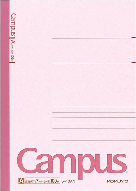 Amazon.com : KOKUYO Campus Notebook, A 7mm Ruled, Semi-B5, 100 Sheets, 30 Lines, Pink, Japan Import (NO-10AN) : Wirebound Notebooks : Office Products Pink Campus Notebook, Campus Notebook Cover, Notion Pink Aesthetic, Pink Notebook Cover, Kokuyo Campus Notebooks, Goodnotes 6, Campus Notebook, Digital Notebook Cover, Goodnotes Covers