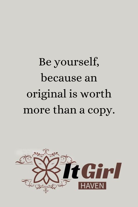 🌟 Embrace your individuality and let your authentic self shine! There's immeasurable value in being true to who you are. Remember, you are an original masterpiece, one-of-a-kind and incomparable to anyone else. Embracing your true self is empowering and liberating - it's the key to unlocking your full potential. So, be yourself boldly, for an original is worth far more than a mere copy. 🌈✨ #BeYourself #EmbraceYourUniqueness #Authenticity #YouArePriceless Original Quotes, True Self, Authentic Self, Powerful Quotes, It Girl, Be Yourself, Daily Inspiration, Everyone Else, Personal Growth