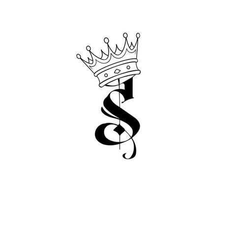 Name Crown Tattoo, S Word Dp, Tailor Logo Design, Word Tattoo Ideas, Crown Tattoos, Tattoo Png, Cursive S, Modern Art Tattoos, S Letter Logo