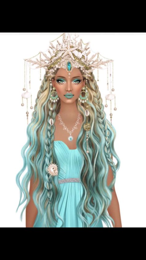 Ocean Goddess Look by Ann CF on Facebook(Covet) Goddess Costume Diy, Goddess Look, Ocean Goddess, Alternative Disney Princesses, Queen Drawing, Sea Drawing, Sea Queen, Ariana Grande Drawings, Underwater Theme