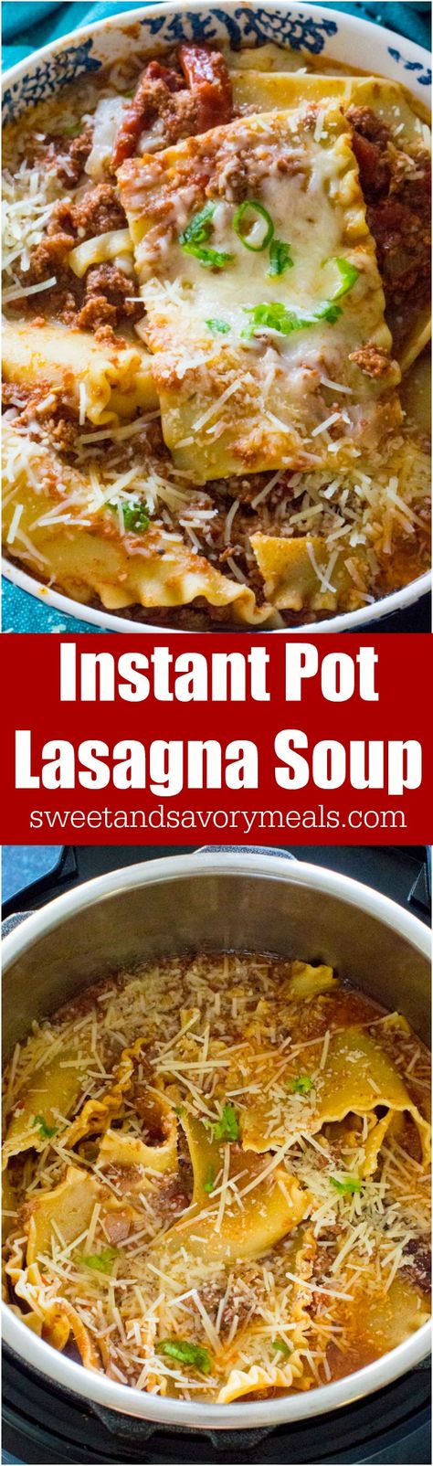 Best Instant Pot Lasagna Soup is such an easy and flavorful meal made in the Instant Pot with ground beef, Italian spices and a tasty tomato broth. Lasagna Soup Easy, Instant Pot Lasagna Soup, Instant Pot Lasagna, Lasagna Soup Recipe, Pot Lasagna, Comforting Soup, Soup Easy, Tomato Broth, Paleo Crockpot