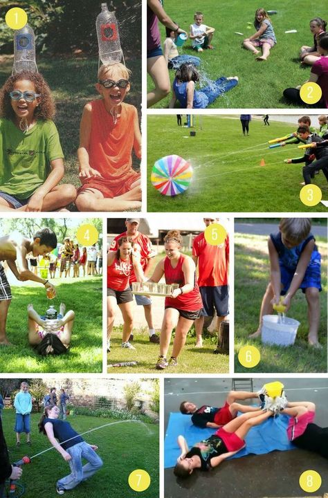 Fun outdoor water games for kids to keep cool |  Easy games to play in your backyard this summer - great for a birthday party, family reunion or just to beat the heat! Fun Water Games, Outdoor Water Games, Outdoor Water Activities, Kids Backyard, Water Games For Kids, Reunion Games, Outdoor Games For Kids, Activities For Teens, Water Day