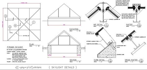 Skylight section and elevation details are given in this 2D AutoCAD Drawing DWG file. Download the free 2D AutoCAD DWG file now. - Cadbull Skylight Detail Section, Skylight Section, Skylight Detail, Elevation Details, 2d Autocad Drawing, Construction Details Architecture, Window Greenhouse, Skylight Design, Cad Designer