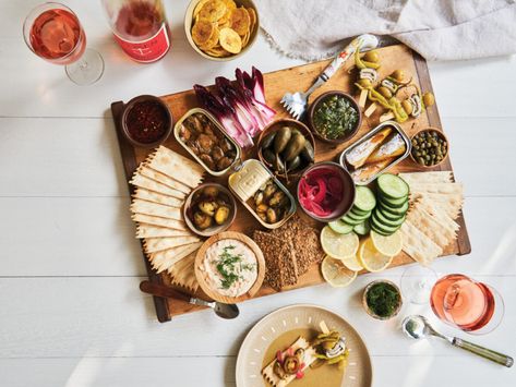 Smoked Fish Dip, Butter Boards, Caper Berries, Fish Board, Protea Flowers, Tinned Fish, Pickled Radishes, Plantain Chips, Pickle Butter