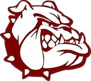 StickerTalk Red Bulldog Mascot Vinyl Sticker, 5 inches by 4.5 inches White Bulldog, Bulldog Mascot, Bulldog, Vinyl Sticker, Vinyl, Red