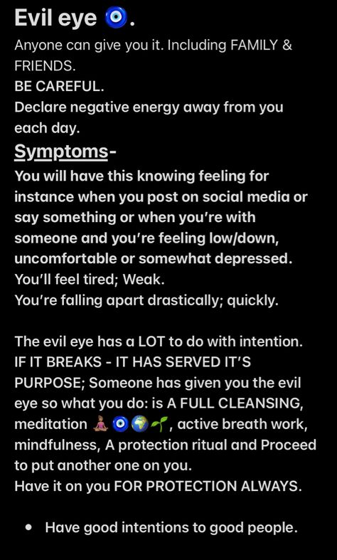 Evil Eye Explained, Signs Of Evil Eye, Evil Eye Quotes, Witch Spell Book, Witch Spell, Spell Book, Say Something, Negative Energy, Third Eye