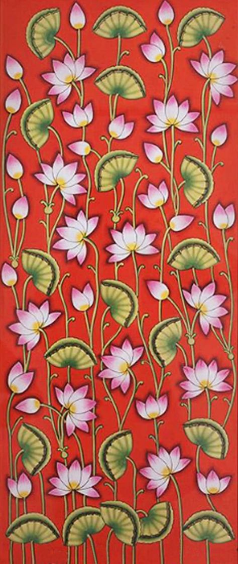 Buy Lotus Pond Pichwai Painting Wall Decor Kamal Talai Handmade Floral Design Natural Stone Color on Cloth, Home Decor, Wall Decor Online in India - Etsy Kamal Talai, Pichwai Painting, Indian Wall Art, Pichwai Paintings, Lotus Pond, Painting Wall Decor, Art Decor Diy, Krishna Radha Painting, Krishna Painting