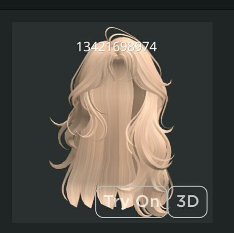 Hair Id Codes, Messy Blonde Hair, Messy Wavy Hair, Cute Blonde Hair, Brown Hair Roblox, Roblox Hair, Blonde High, Hair Roblox, Hair Codes