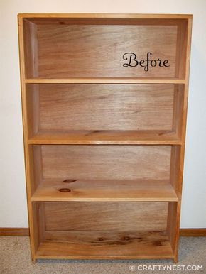 Plain bookshelf = fancy DIY china cabinet Half Bathroom Storage, Diy China Cabinet, Repurposed Bookshelf, Shabby Chic Bookcase, Tiny Dining Rooms, Bookshelf Makeover, Bookshelves Diy, Ikea Hacks, Flipping Furniture