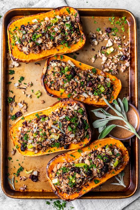 Stuffed Delicata Squash, Easy Squash Recipes, Best Butternut Squash Recipe, Stuffed Butternut Squash, Delicata Squash Recipe, Stuffed Butternut, Squash Boats, Mashed Butternut Squash, Stuffed Squash