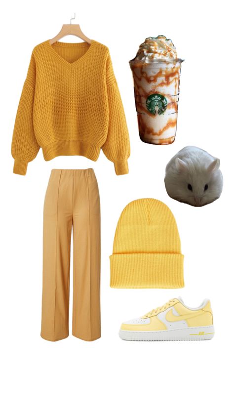 Cozy Study Outfit, Cozy Study, Study Outfit, Outfit Yellow, Yellow