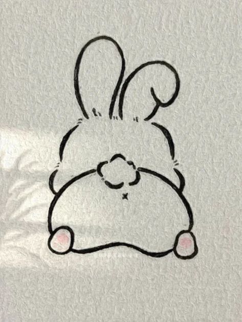 Mini Bunny Drawing, Cute Bunny Paintings Easy, Aesthetic Mini Drawings, Mini Easy Drawings, Cartoon Bunny Drawing, Cute Bunny Doodle, Cute Bunny Sketch, Bunny Doodle, Bunny Sketch