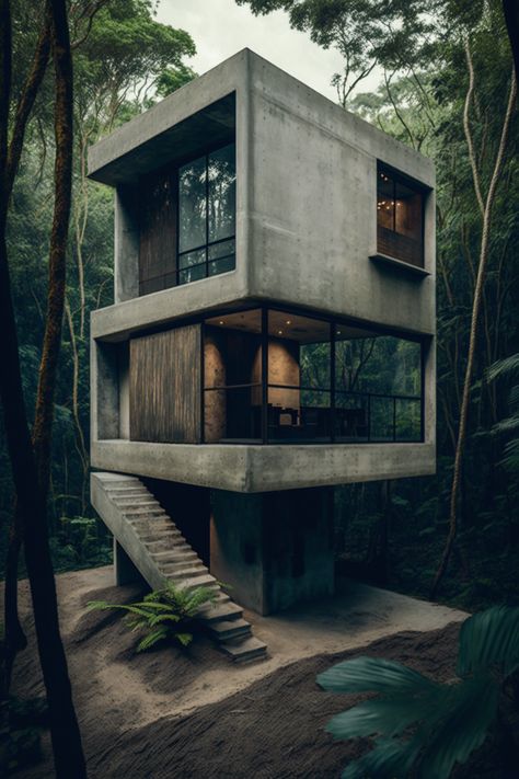 TINY HOUSE ECO ART :: Behance Homemade Trailer, Guest House Plans, Eco Art, Brutalism Architecture, Concrete Houses, Concrete Architecture, Minimal House Design, Concrete House, Brutalist Architecture