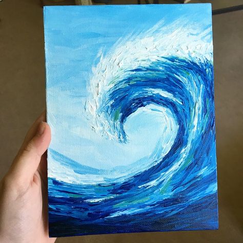 Gift Painting, Artwork Canvas, Small Canvas Paintings, Simple Canvas Paintings, Cute Canvas Paintings, Soyut Sanat Tabloları, Wave Painting, Acrylic Artwork, 수채화 그림