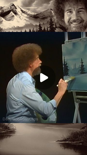 Bob Ross Happy Birthday, Bob Ross Paintings Tutorials Easy, Bob Ross Videos, Bob Ross Episodes, Bob Ross Painting Videos, Bob Ross Happy Trees, Bob Ross Art, Bob Ross Paintings, Relaxing Art