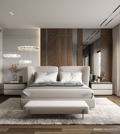 Contemporary Master bedroom on Behance Contemporary Classic Bedroom, Modern Majlis, Modern Classic Bedroom, Bedroom Design Luxury, Bad Room, Unique Bedroom Design, Contemporary Bedroom Design, Modern Style Bedroom, Bedroom Interiors