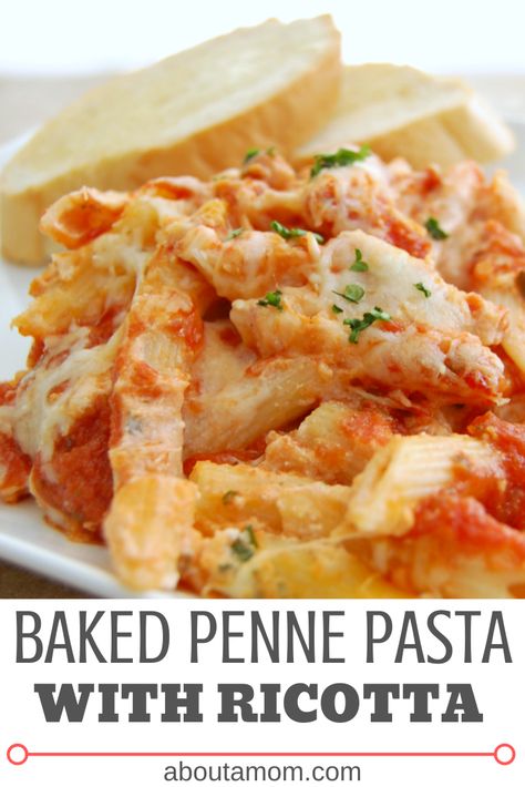 This Classic Baked Penne Pasta with Ricotta recipe is one that every home cook should have in their recipe repertoire. It’s a delicious and oh-so simple to make Italian dish that the whole family is sure to enjoy. #pasta #penne #bakedpasta #bakedpenne #pennepasta #italianrecipes #pastarecipes #bakedpastarecipes #ricotta #classicitalian Simple Baked Pasta Recipes, Pasta Dishes With Ricotta, Baked Pasta Recipes With Ricotta, Best Baked Pasta Recipes, Pasta Recipes With Ricotta, Penne Lasagna Bake, Baking Pasta In The Oven, Penne Recipes Easy, Simple Pasta Bake Recipes