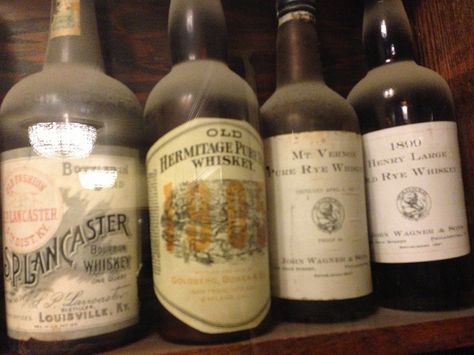 Old whiskey bottle collection here at the Broadmoor. They have hundreds from the late 1800s. | Flickr - Photo Sharing! Old Whiskey Bottles, Whiskey Bottle Crafts Diy, Old Alcohol Bottles, Whiskey Bottle Crafts, Old Liquor Bottles, Expensive Whiskey, Gold Inspo, Home Distilling, Darkest Minds