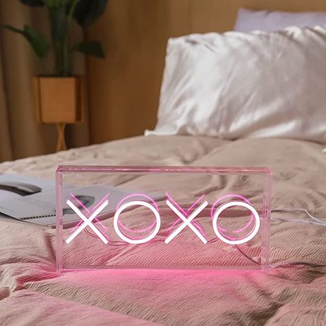 Xoxo Neon Sign, Xoxo Sign, Pub Decor, Light Up Signs, Neon Light Signs, Led Neon Lighting, Neon Art, Light Pink Color, Hand Painted Canvas