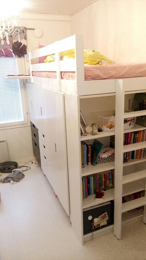 2 ways to hack a kid's storage bed using MYDAL, STUVA, METOD, BILLY and other materials. Ikea Mydal, Diy Kallax, Unique Kids Beds, Bunk Bed Safety, Ikea Bed Hack, Ikea Stuva, Kids Beds With Storage, Ikea Wardrobe, Ikea Kids