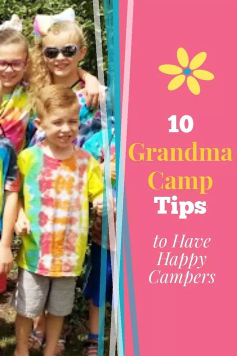 Do you want your Grandma Camp to be awesome? Holding a Grandma Camp can be tiring and a bit stressful, but it can also be fun and rewarding. We have some tips and ideas so your Grandma Camp will be full of happy little campers. #Grandmacamp #tipsforgrandmacamp #cousincamp #adventuresinnanaland Grammy Gifts, Grandparents Activities, Grandma Camp, Grandma Ideas, Cousin Camp, Camp Songs, Camping Books, Cabin Trip, Week Schedule