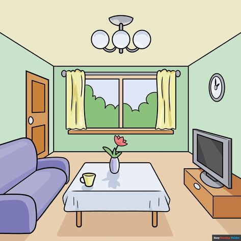 Learn How to Draw an Easy Room in One-Point Perspective: Easy Step-by-Step Drawing Tutorial for Kids and Beginners. See the full tutorial at https://easydrawingguides.com/how-to-draw-an-easy-room-in-one-point-perspective/ . One Point Perspective Room Easy, Simple Drawing Room Ideas, Room Drawing Ideas, Room Ideas Minimalist, One Point Perspective Room, Drawing Ideas Simple, Drawing Room Ideas, Perspective Room, Perspective Pictures