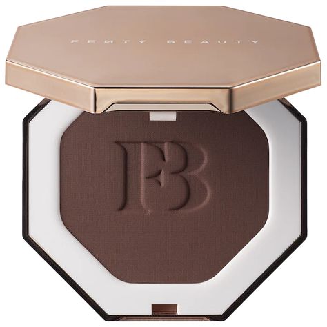 A long-wear, transfer-resistant bronzing powder in a range of groundbreaking shades, each carefully curated to bring all skin tones to life. This powder bronzer comes in a range of versatile shades to bring out the warmth in all skin tones. Smooth, creamy, and easy to blend, this light-as-air bronzer gives you a sun-soaked glow that stays put all day. #FENTYBEAUTY #Rihanna #BEAUTY Powder Bronzer, Bronzer Brush, Sephora Beauty, Neutral Undertones, Bronzing Powder, Deep Skin, Makeup Bronzer, Beauty Inside