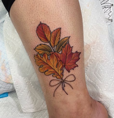 Autumn Tattoos, Fall Leaves Tattoo, Pitbull Tattoo, Pumpkin Tattoo, Autumn Tattoo, Leaf Tattoo, Tree Tattoos, Mom Tattoo Designs, Flame Tattoos