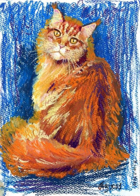 Cat Oil Pastel Drawing, Animals Oil Pastels, Oil Pastel Animal Art, Oil Pastel Art Cat, Oil Pastel Art Animals, Oil Pastel And Watercolor Art, Oil Pastel Colors Drawing, Oil Pastel Crayons Drawing, Animal Oil Pastel