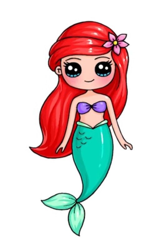 Ariel Cartoon Drawing, Easy Drawings Mermaid, Mermaid Drawing Simple, Cute Mermaid Drawing Easy, Mermaid Outline Drawing, Easy Disney Drawings Simple, Mermaid Drawings Easy, Mermaid Drawing For Kids, Mermaid Cartoon Drawing