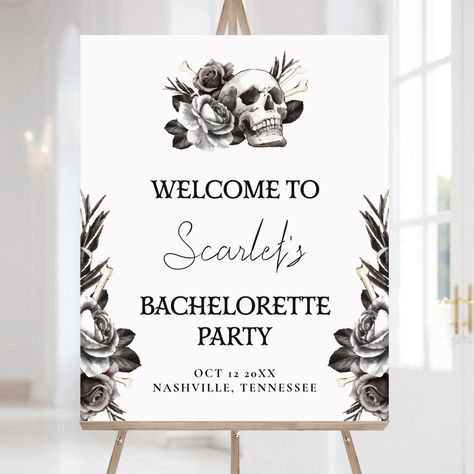 Bride Or Die Bridal Shower Ideas, Goth Bachelorette Party Ideas, Gothic Autumn, Black Bachelorette, Black Bachelorette Party, Bachelorette Signs, Bride Or Die, Dark Wedding Theme, Fairy Moon