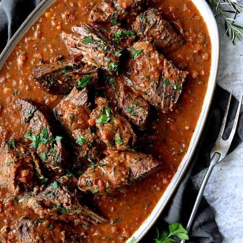 Italian Pot Roast (Stracotto) and Oven-Baked Gorgonzola Polenta - From A Chef's Kitchen Gorgonzola Polenta, Sunday Family Dinner, Braised Beef Recipes, Italian Pot Roast, Oven Pot Roast, Chuck Roast Recipes, Great Dinner Recipes, Italian Roast, Beef Pot Roast