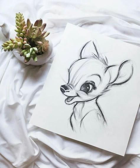 Bambi Disney, Disney Drawings Sketches, Disney Art Drawings, Wallpaper Disney, Disney Sketches, Disney Tattoos, Art Drawings Sketches Creative, Trik Fotografi, Pencil Art Drawings