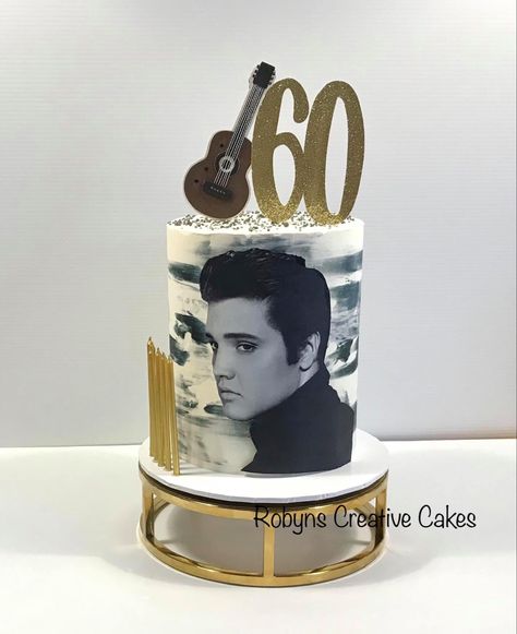 Elvis Presley Sheet Cake, Elvis Cake Ideas Birthdays, Elvis Cake Decorated, Elvis Presley Cake Design, Elvis Themed Birthday Cake, Elvis Presley Jailhouse Rock Cake, Elvis Birthday Cake, Elvis Birthday Party, Elvis Presley's Birthday