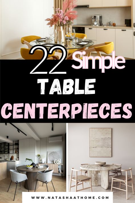 These simple and easy dining table centerpieces are perfect throughout the year to add elegance to your home. Dining Room Centerpiece Everyday Modern, Simple Table Decorations Dinner, Boho Table Centerpieces For Home Dinner, Diy Dining Table Decor Ideas, Useful Centerpiece Ideas, Formal Dining Room Table Decor Ideas, Small Dining Table Centerpiece Everyday, Small Kitchen Table Centerpiece Ideas, Minimalist Table Centerpiece Ideas