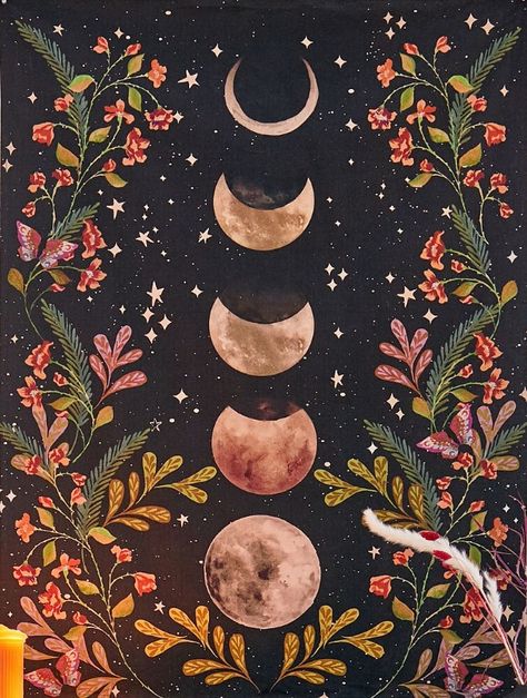 Earth Witch, Moonlit Garden, Doll Miniatures, Lunar Phases, Moonlit Sky, Witchy Wallpaper, Witchy Vibes, Moon And Stars, Moon Art