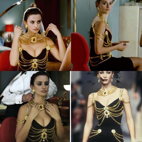 Penelope Cruz in ‘Broken Embraces’ wearing the chanel ss92 chain dress Chanel Chain Dress, Chanel Chain, Chain Dress, Body Chains, Penelope Cruz, Masquerade Ball, Feminine Energy, Evening Dress, Fashion Inspo Outfits