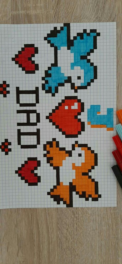 Pixel Art Difficile, Pixel Art Drawings, Pixel Art Facil, Pixel Art Disney, Grille Pixel Art, Pixel Kawaii, Modele Pixel Art, Graph Paper Designs, Piskel Art