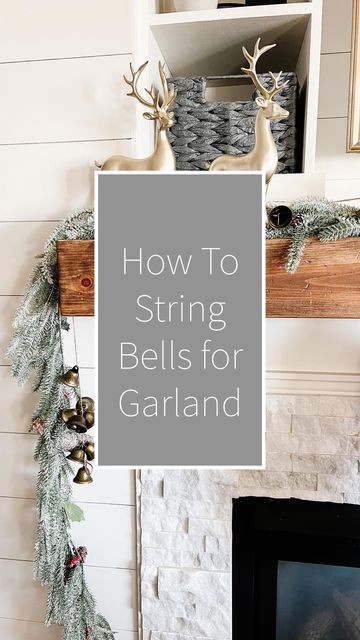 Paris Karnes | DIY, Home & Flips on Instagram: "✨How to String Bells for Garland✨ Here is a tutorial on how to uplevel the garland on your mantle with some accent bells! Grab yourself some antique bells off amazon which I have linked in my profile under amazon favorite > DIY favorites, I also linked some comparable jute string for you that would work perfect! Measure your just string a few feet longer than your mantle, it’s always better to have to much and cut off excess then not have enough! At this point strong your bells together, tying each one as you go, I space my bells about 4” apart and frequently checked the length against my mantle until I got to the end, then I batched 5 together and 3 together and tied those together for the hanging bell section! The weave the bells into How To Tie Bells Together, Bell Garland Christmas, Garland With Bells, Alabama Christmas, Antique Bell, Xmas 2024, Hanging Bell, Christmas Mantle, Fireplace Mantels