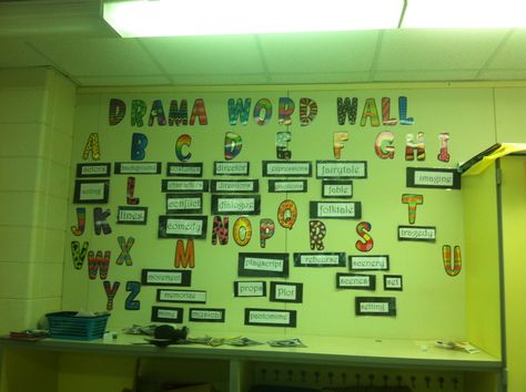 Drama Word Wall Drama Display Boards, Drama Vocabulary, Vocabulary Display, Drama Words, Drama Activities, English Ideas, Drama Class, Display Boards, Room Display