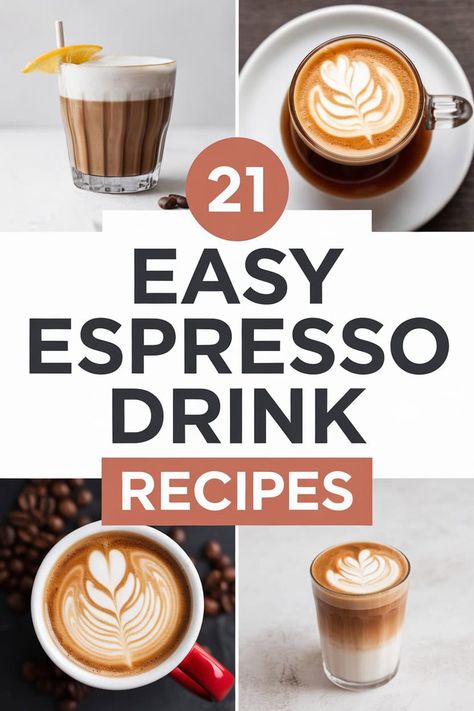 Unlock New Flavors with 21 Espresso Drink Recipes Savory Coffee Recipes, Expresso Drinks Recipe, Espresso Machine Recipes At Home, Barista Recipes Drinks, Espresso Coffee Recipes, Barista Drinks, Expresso Recipes, Speciality Coffee Recipes, Espresso Drink Recipes