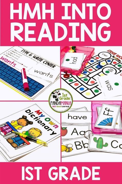 No more searching for extra guided reading activities for your HMH into Reading curriculum! I've created these supplemental sight words, spelling, and vocabulary activities that are designed to for you to establish a routine. Read more and check out all these awesome center activities here at 1stgradepandamania.com 1st Grade Sight Words, Reading 1st Grade, Hmh Into Reading, Curriculum For Kindergarten, Sight Word Ideas, Spelling Sight Words, 1st Grade Spelling, Word Vocabulary, Sight Word Centers