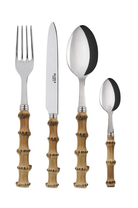 Buy Rebecca Udall Bamboo Handle Cutlery Set Online Bamboo Flatware, Tomato Knife, Bamboo Light, Soup Spoon, Salad Fork, Dinner Fork, Butter Knife, Stainless Steel Flatware, Bamboo Handles