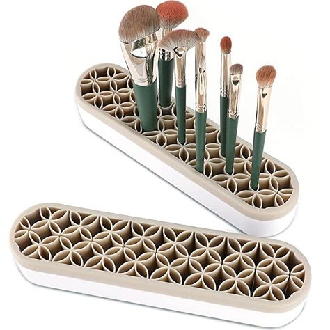 Amazon.com: 2 Pack Lolalet Silicone Makeup Brush Holder Organizer Sew Desktop Organizers, Multipurpose Make Up Brush Storage Stand for Painting Pen Brushes Eyeliner Pencil Ruler Sewing Craft Tools Stash n Store : Arts, Crafts & Sewing Pencil Organization, Make Up Brush Storage, Paint Brush Holders, Silicone Makeup, Brush Storage, Makeup Brush Organization, Mascara Brush, Makeup Brush Storage, Makeup Brush Holder