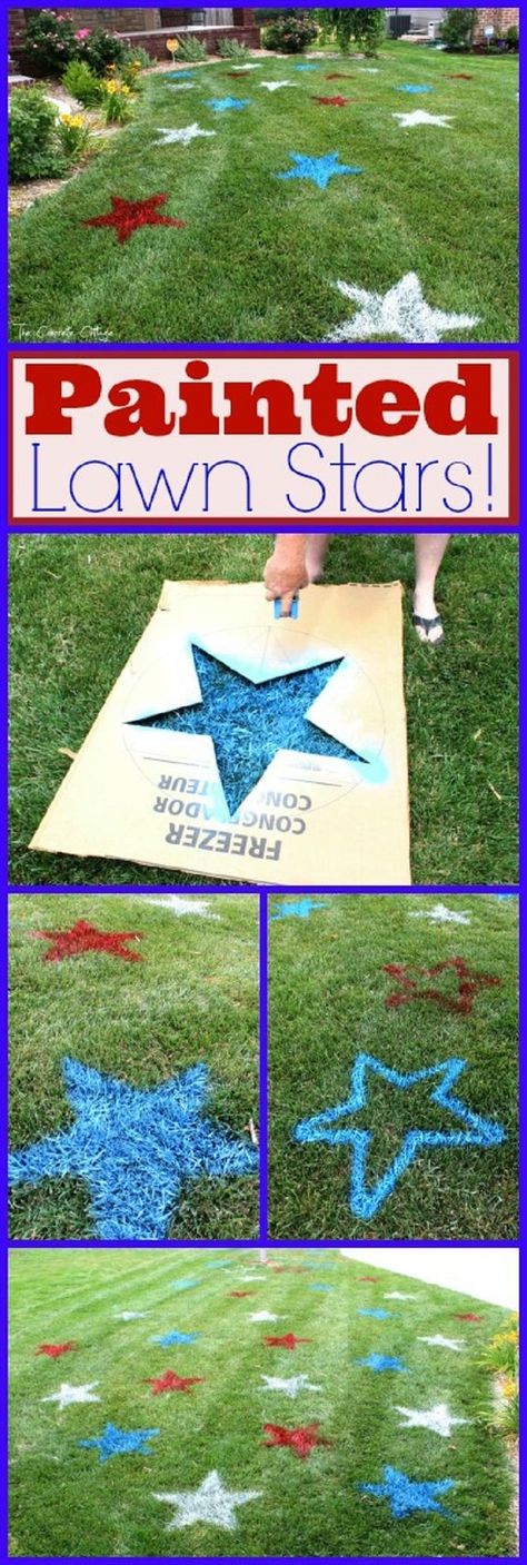 Need frugal and fun 4th of July party ideas? These patriotic party decorations and festive food are perfect for your Independence Day celebration! Concrete Cottage, Lawn Stars, Diy Event, Patriotic Party, בר מצווה, 4th Of July Celebration, 4th Of July Decorations, Patriotic Holidays, July Crafts