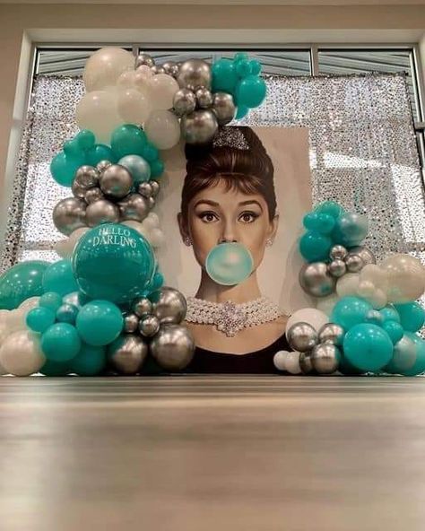 Breakfast At Tiffany's Tea Party, Tiffany And Co Balloon Garland, Breakfast At Tiffany’s Sweet 16, Tiffany’s Themed Party, Tiffany And Co Decorations, Breakfast At Tiffany's Theme, Breakfast At Tiffany's Decor, Breakfast At Tiffany’s Birthday, Tiffany Theme Party Decorations