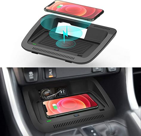 Rav4 Interior, Toyota Rav4 Accessories, Rav4 Accessories, Charging Pad, Car Gadgets, Phone Charging, Car Interior Accessories, Apple Car Play, Toyota Rav4