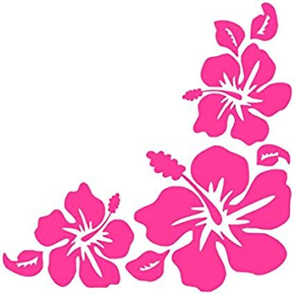 Amazon.com - Hibiscus Corner Flower Vinyl Sticker Decals (Pack of 2) for Car Bumper Window Laptop Tablet Phone (4" x 4", Hot Pink) - Grow Gorgeous, Window Laptop, Custom Vinyl Decal, Sticker Decals, Vinyl Graphics, Tablet Phone, Colorful Garden, Custom Vinyl, Hibiscus Flowers